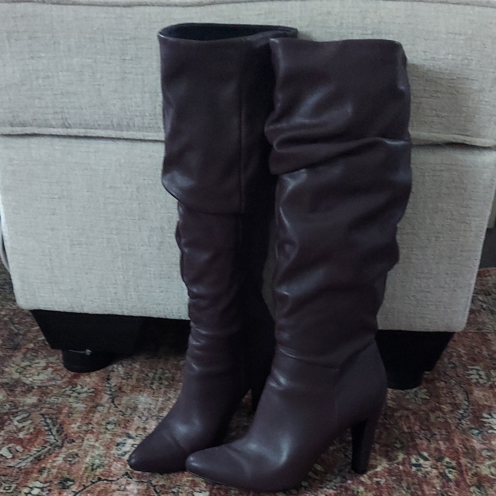 Eggplant Christian Siriano Faux Leather Boots